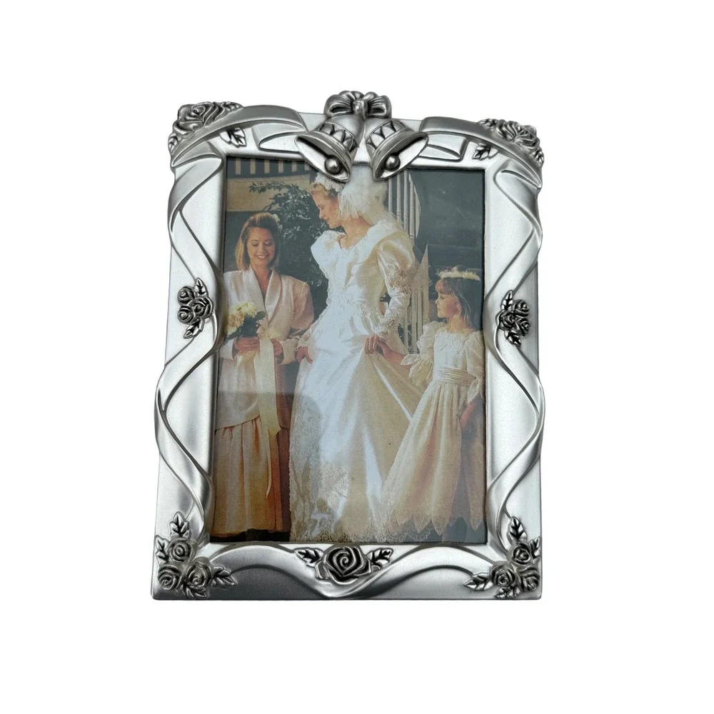 Godinger Silver‎ Art Wedding Picture Frame Silverplate Bells Roses NEW Album
